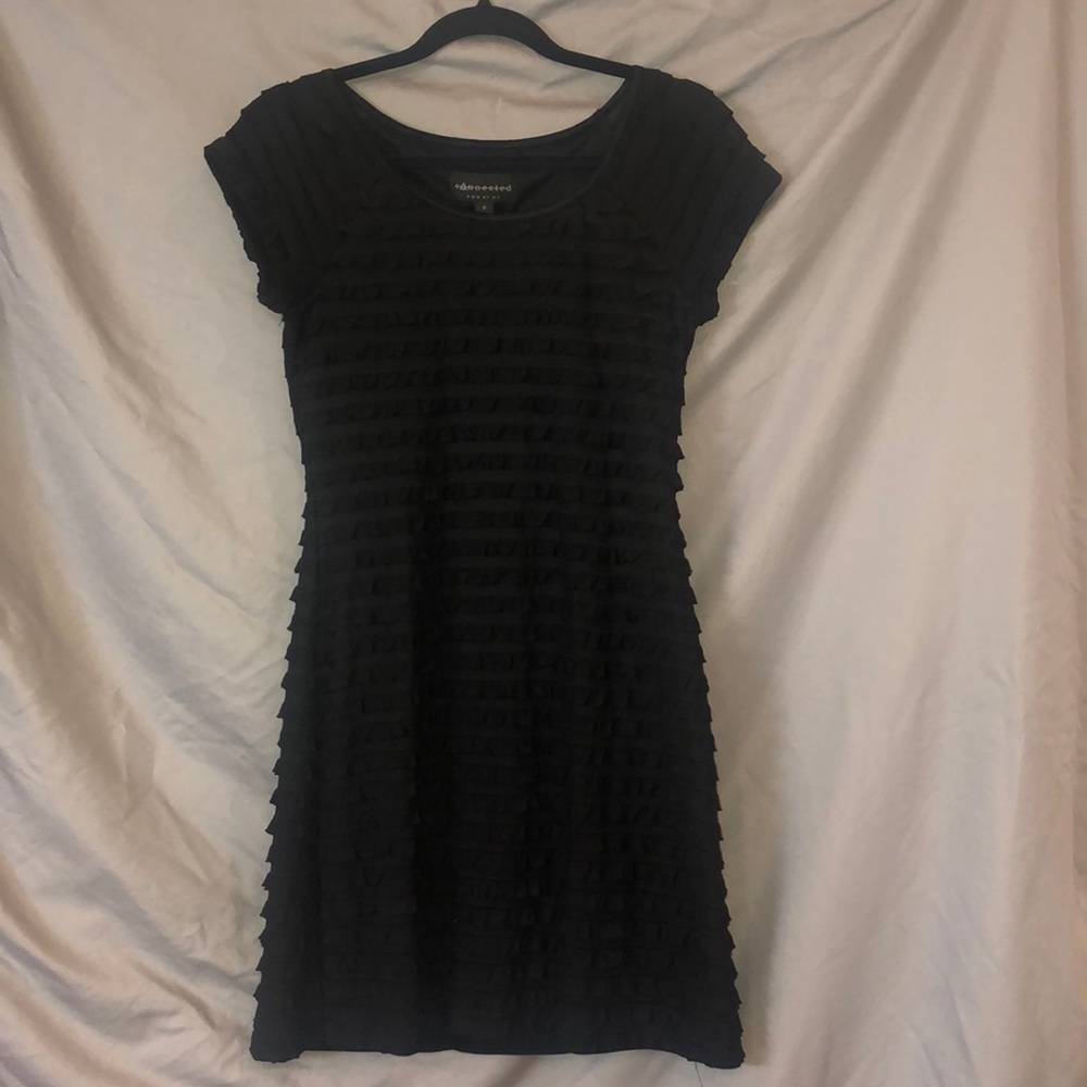 Black dress with ruffles and lots of stretch
